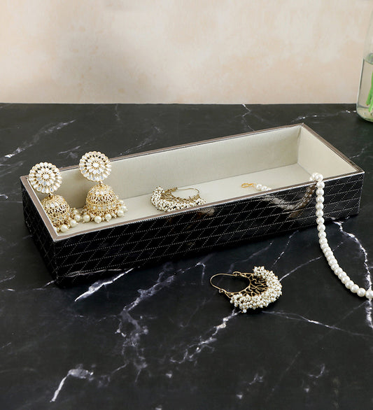 Leatherette Jewellery Tray  - Silver
