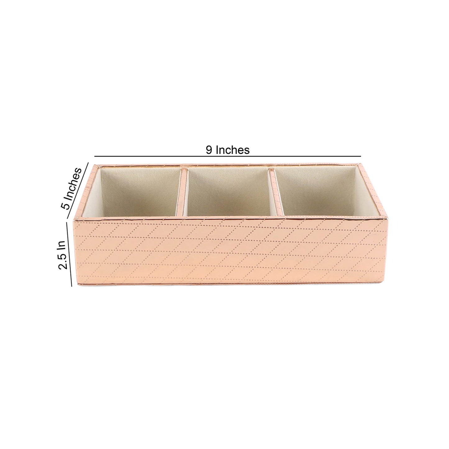 Leatherette Jewellery Tray 3 Partition - Copper