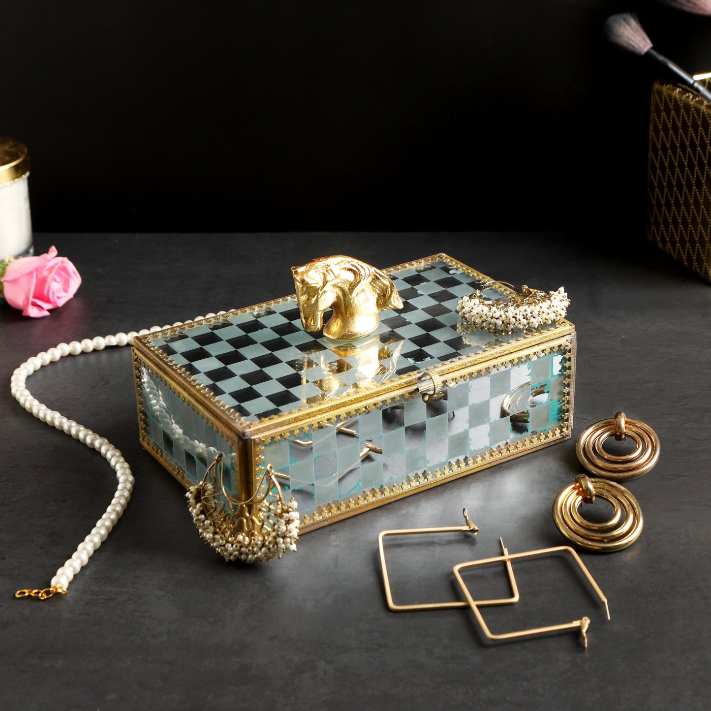 Horse Glass Jewellery Box - Jewellery Organiser