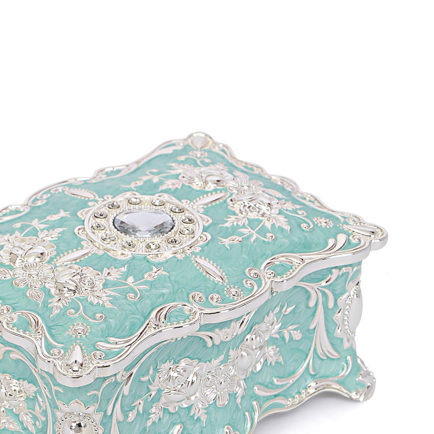 White Metal - Blue Jewellery Box