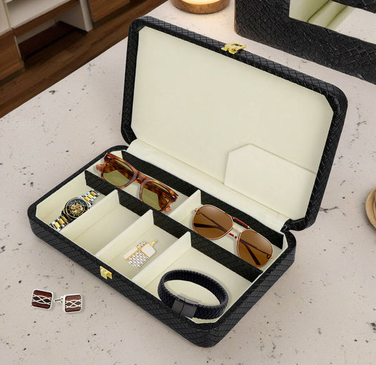 Black Leatherette Gents Organizer Box