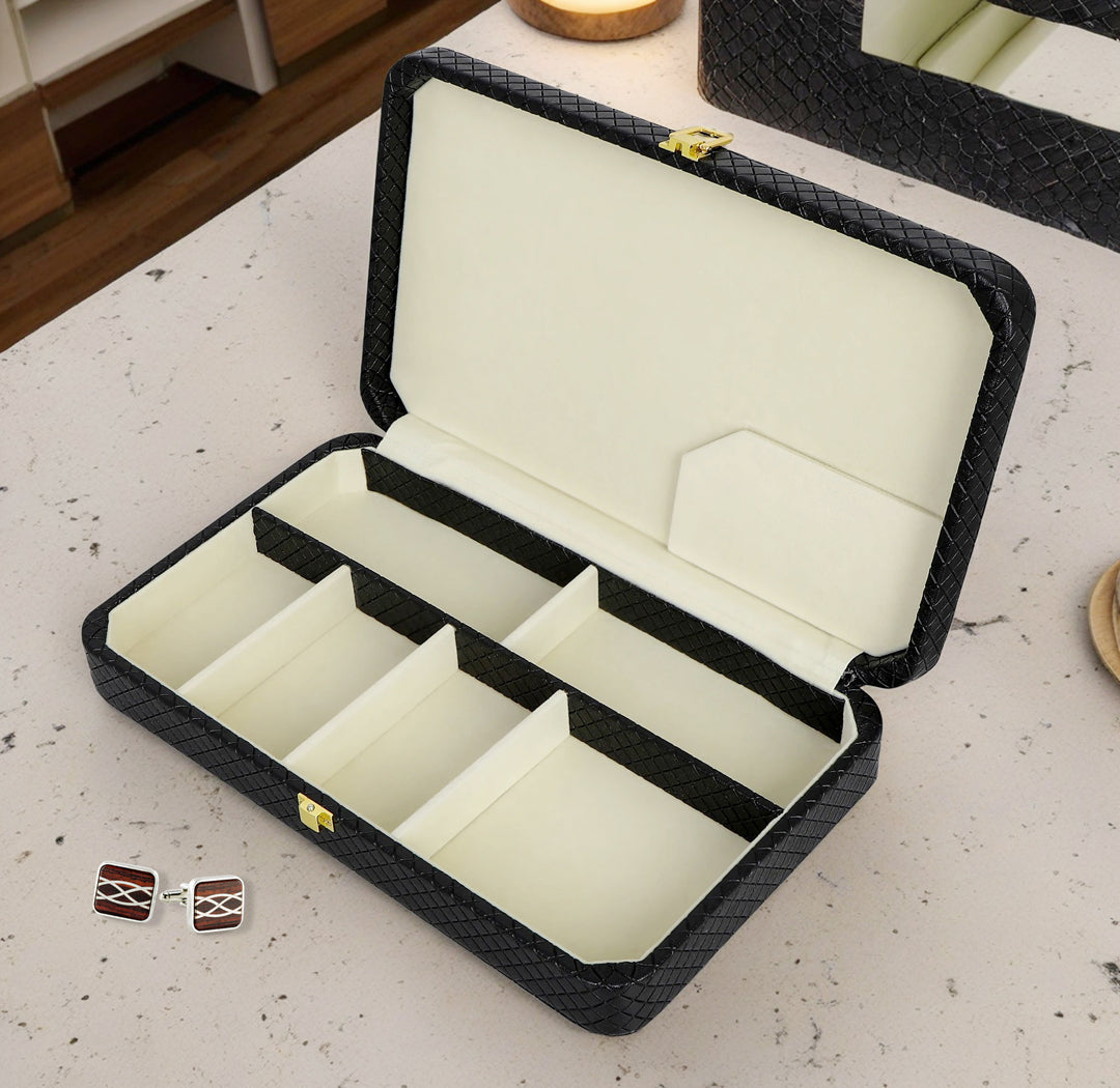 Black Leatherette Gents Organizer Box